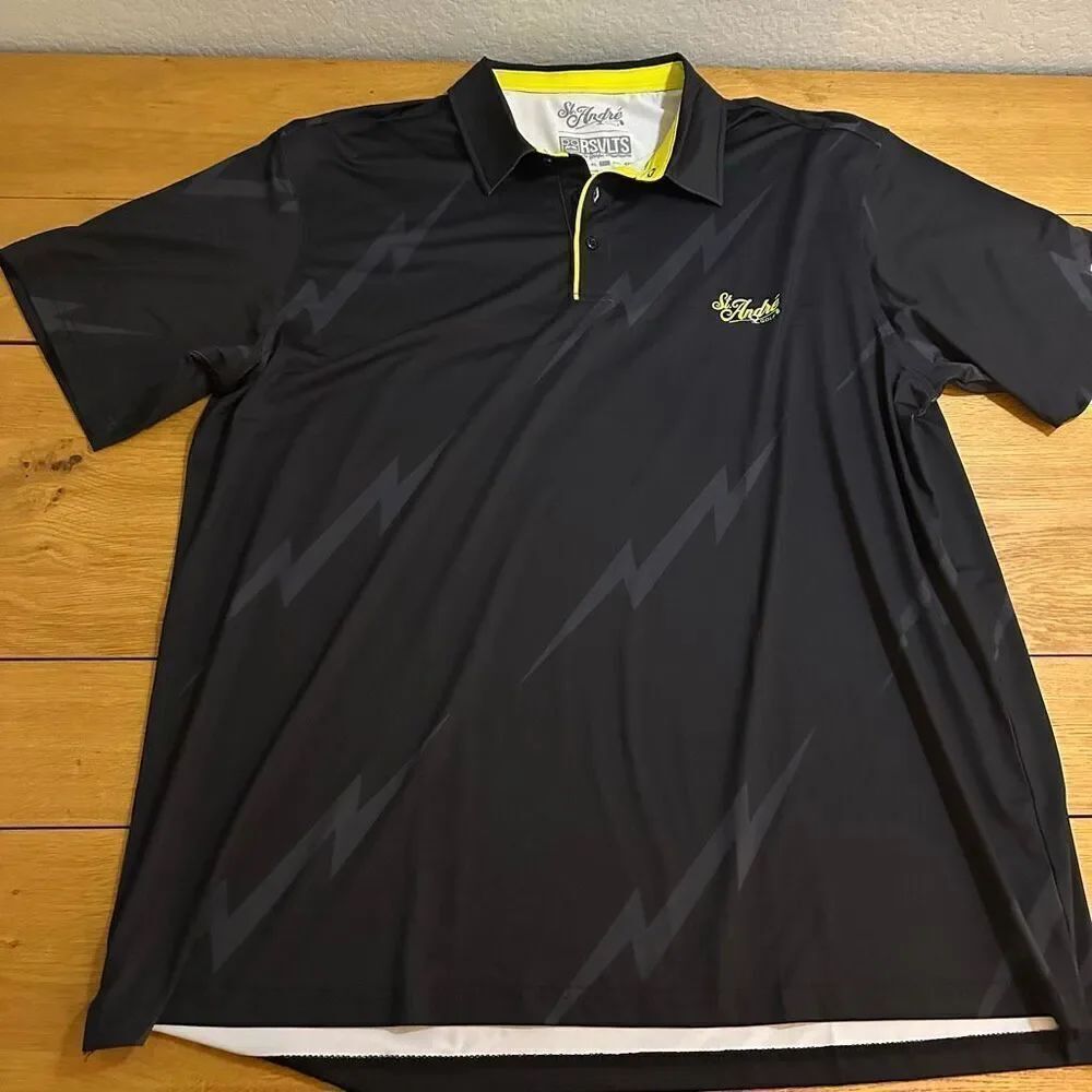 RSVLTS St. Andre Breakfast Balls "Black Bolt" golf polo shirt xxl
